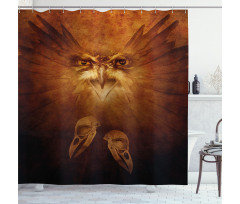 Hawk Eagle Face Claws Shower Curtain