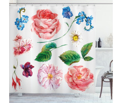 Bouquet Set with Rose Shower Curtain