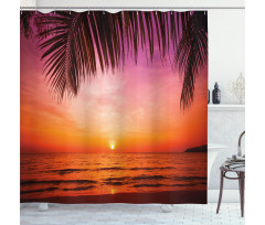 Coconut Palm Tree Leaf Shower Curtain