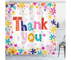 Words with Blossoms Shower Curtain