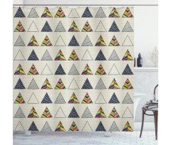 Abstract Triangle Shower Curtain