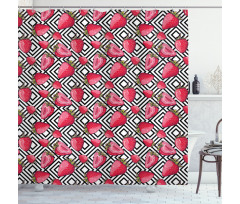 Chevron Striped Design Shower Curtain