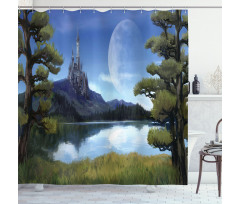 Riverside Lake Scene Shower Curtain