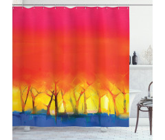 Colorful Abstract Tree Shower Curtain