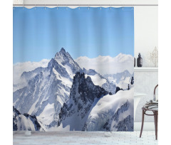 Snowy Mountain Peaks Shower Curtain