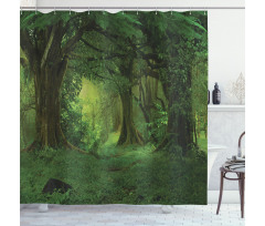 Tropical Jungle Trees Shower Curtain