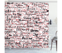 Popular Fashion Words Shower Curtain