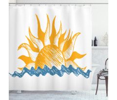 Sun and Fire Like Beams Shower Curtain