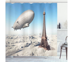 French Paris Eiffel Tower Shower Curtain