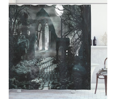 Moon View in Scary Dark Shower Curtain