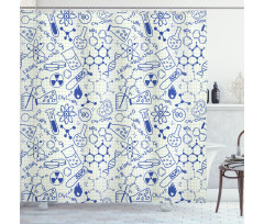 Geometry Chemistry Theme Shower Curtain