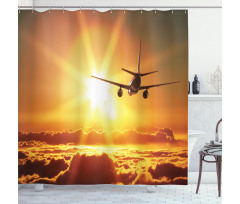 Widebody Jet Air Plane Shower Curtain