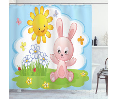 Rabbit in Garden Shower Curtain
