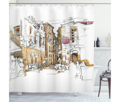 Sketchy Street Art View Shower Curtain