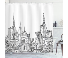 Sketchy Art Landmark Shower Curtain