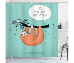 Flirty Sloth Cartoon Shower Curtain
