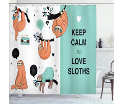 American Sloth Tribe Shower Curtain