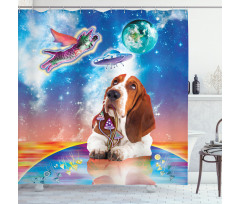 Cosmic Animals UFO Shower Curtain