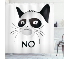 Grumpy Face Famous Cat Shower Curtain