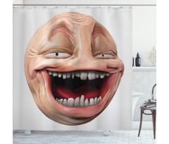 Poker Face Guy Meme Shower Curtain