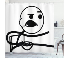 Grumpy Forever Alone Guy Shower Curtain
