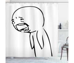 Online Emoji Sad Comics Shower Curtain