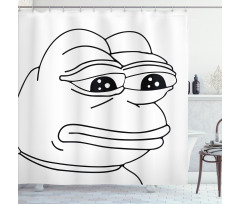 Crying Frog Meme Cartoon Shower Curtain