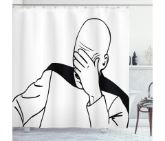 Captain Picard Face Palm Shower Curtain