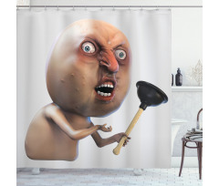 Why You No Plunger Meme Shower Curtain