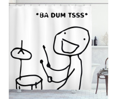 Badumts Drum Meme Comics Shower Curtain
