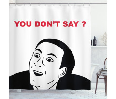 Meme Smile Modern Face Shower Curtain