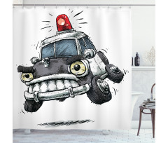 Police Car Art Image Shower Curtain