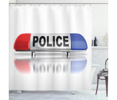 Police Car Sirens Blue Shower Curtain