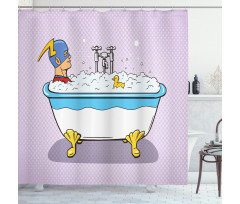 Superhero Bubble Bath Shower Curtain