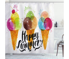 Ice Cream Cones Dessert Shower Curtain