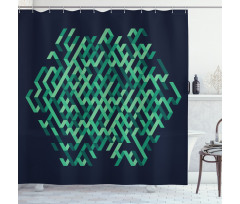 Ombre Maze Lines Shower Curtain