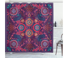 Modern Paisley Dot Leaf Shower Curtain