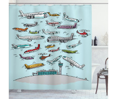 Airplanes Helicopters Shower Curtain