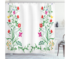 Floral Leaves Buds Ivy Shower Curtain