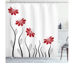 Modern Floral Petals Shower Curtain