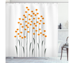 Yellow Daisies Leaves Shower Curtain