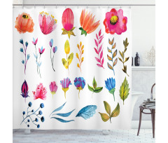 Watercolor Garden Design Shower Curtain
