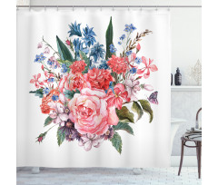 Garden Flowers Bouquet Shower Curtain