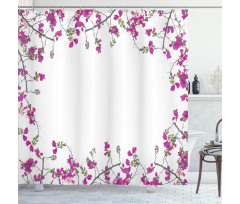 Leaves Buds and Branches Shower Curtain