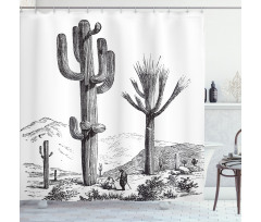 Sketchy Mexican View Shower Curtain