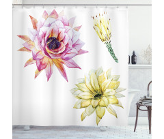 Watercolored Flowers Shower Curtain