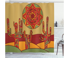 Tribal Design Cactus Shower Curtain