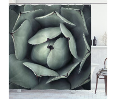 Flourishing Grey Cactus Shower Curtain