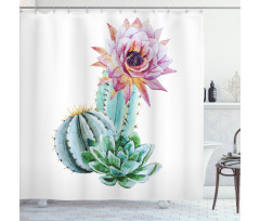 Cactus Flower and Spike Shower Curtain