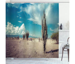 Sunny Hot Desert Plant Shower Curtain